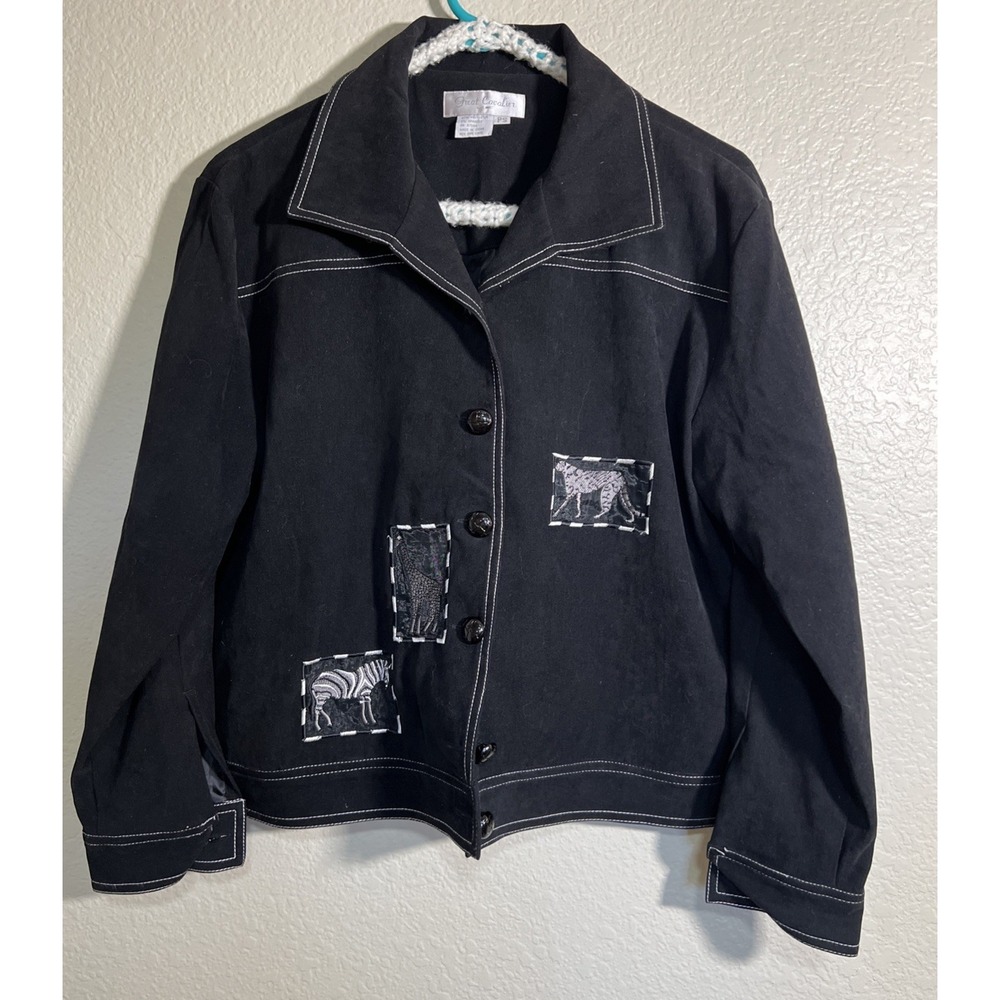 Great Cavalier By St. Paul Women's Size Petite S VTG Black Velvet Jacket Safari